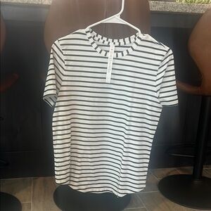 Striped Black and White Women's Top